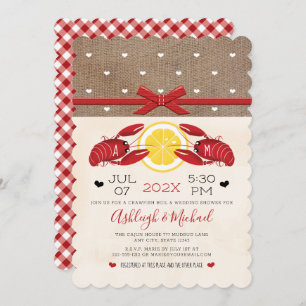 Crawfish Boil Wedding Shower Couples Monogram Invi Kaart