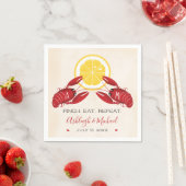 Crawfish Boil Wedding Shower Napkins Monogramed Servet (Insitu)