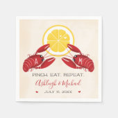 Crawfish Boil Wedding Shower Napkins Monogramed Servet (Voorkant)
