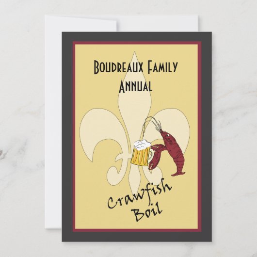 Crawfish Boil with Fleur de Lis Kaart (Achterkant)