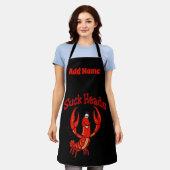 Crawfish Cartoon Design voegt tekst toe, Apron Schort (Gedragen)