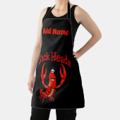 Crawfish Cartoon Design voegt tekst toe, Apron Schort (Insitu)