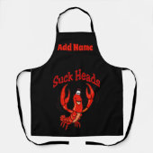 Crawfish Cartoon Design voegt tekst toe, Apron Schort (Voorkant)