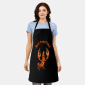 Crawfish Cartoon Design voegt tekst toe, Apron Schort (Gedragen)