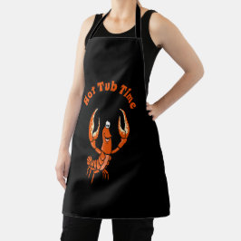 Crawfish Cartoon Design voegt tekst toe, Apron Schort