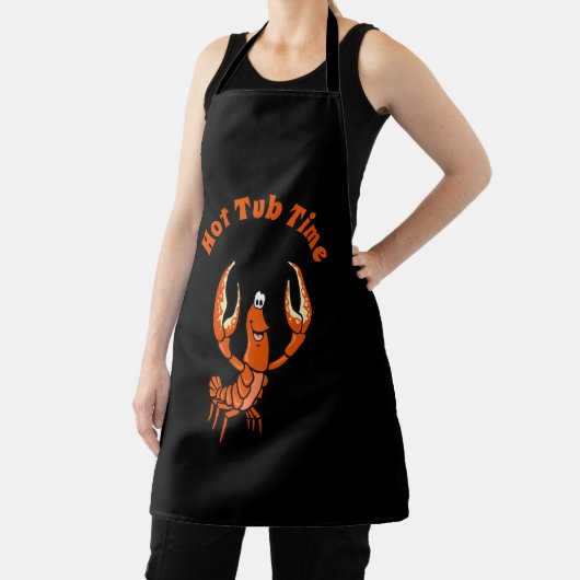 Crawfish Cartoon Design voegt tekst toe, Apron Schort (Insitu)