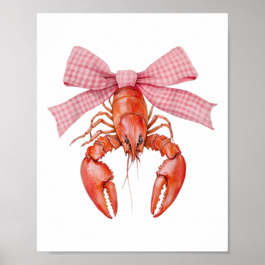 Crawfish Coquette Bow Crawfish Boil Lobster Cajun Poster (Voorkant)