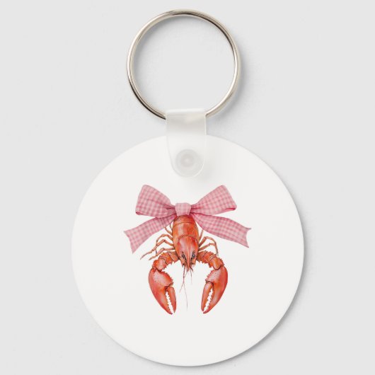 Crawfish Coquette Bow Crawfish Boil Lobster Cajun Sleutelhanger (Voorkant)