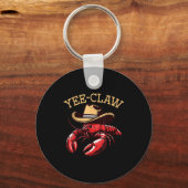 Crawfish Cowboy Yee Claw Crayfish Lobster Men Boys Sleutelhanger (Voorkant)