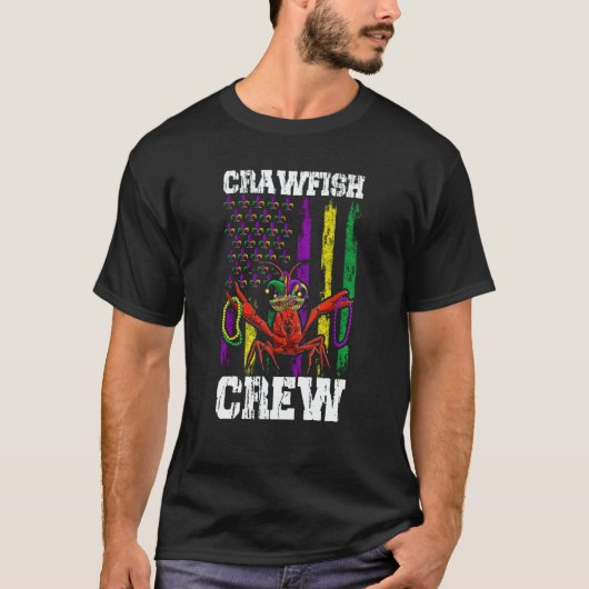 Crawfish Crew Beads Mardi Gras Flag Dab Kids Toddl T-shirt (Voorkant)