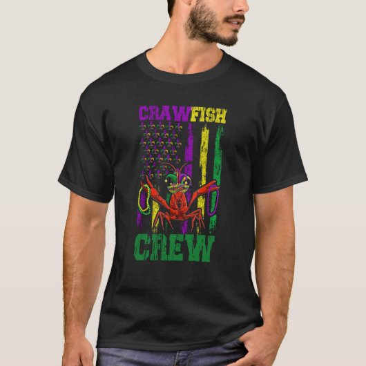 Crawfish Crew Beads Mardi Gras Flag Dab Kids Toddl T-shirt (Voorkant)