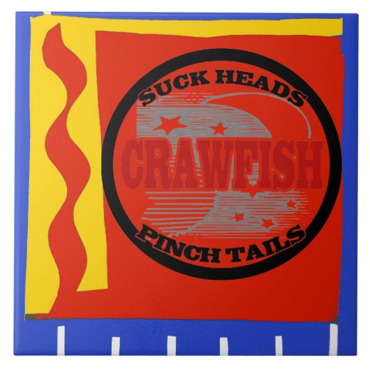 Crawfish, Dutch Delft Kijk Tegeltje (Voorkant)