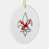 Crawfish en Fleur de Lis Metal Art Keramisch Ornament (Rechts)