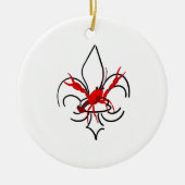 Crawfish en Fleur de Lis Metal Art Keramisch Ornament (Voorkant)