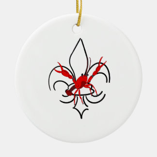 Crawfish en Fleur de Lis Metal Art Keramisch Ornament