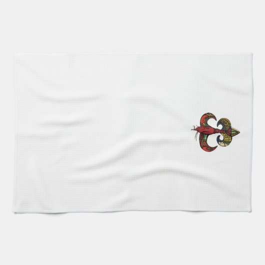 Crawfish Fleur De Lis Dish Towel Theedoek (Horizontaal)