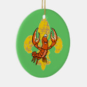 Crawfish Fleur De Lis Keramisch Ornament (Rechts)
