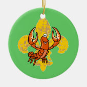 Crawfish Fleur De Lis Keramisch Ornament (Voorkant)