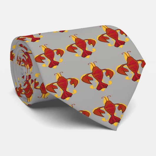 Crawfish Fleur De Lis Stropdas (Opgerold)