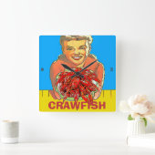Crawfish Gal Clock Vierkante Klok (Huis)