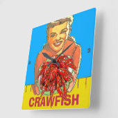 Crawfish Gal Clock Vierkante Klok (Hoek)
