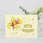 Crawfish Gold Fleur de Lis Engagement Party Kaart (Staand voorkant)