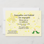 Crawfish Gold Fleur de Lis Engagement Party Kaart (Achterkant)
