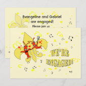 Crawfish Gold Fleur de Lis Engagement Party Kaart (Voorkant / Achterkant)