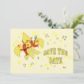 Crawfish Gold Fleur de Lis Save the Date Cards (Staand voorkant)
