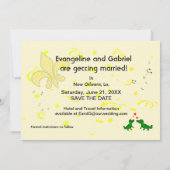 Crawfish Gold Fleur de Lis Save the Date Cards (Achterkant)
