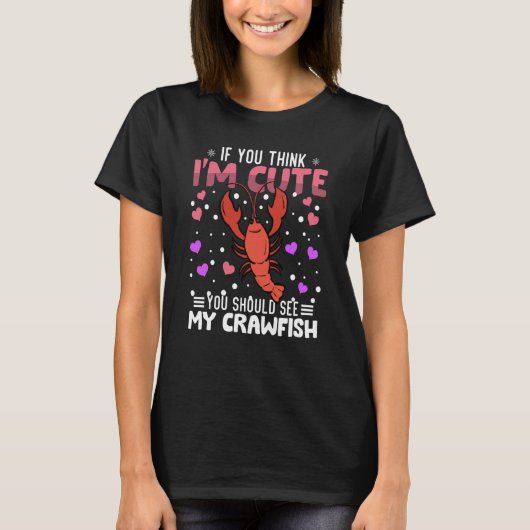 Crawfish Heart Valentine's Day Animal For Womens K T-shirt (Voorkant)