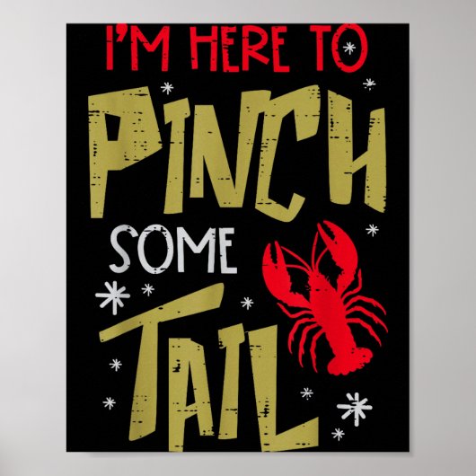 Crawfish Here To Nch Tail Lobster Crayfish Men Wom Poster (Voorkant)