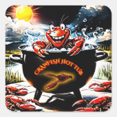 Crawfish Hot Tub Vierkante Sticker (Voorkant)