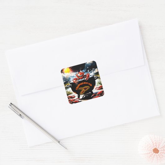 Crawfish Hot Tub Vierkante Sticker (Envelop)