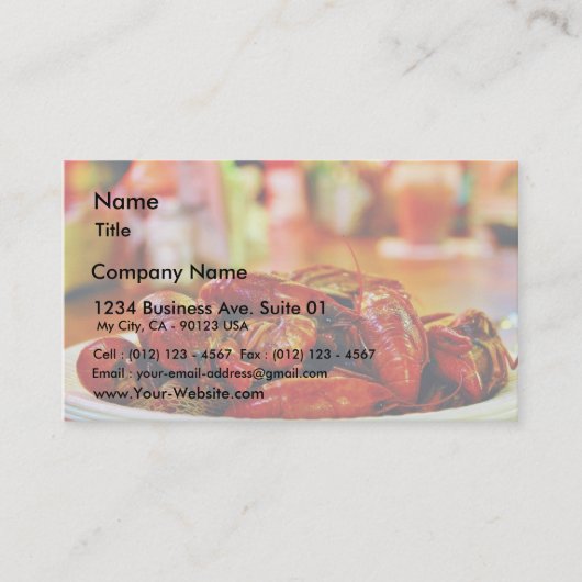 Crawfish in the Acme Oyster House Visitekaartje (Voorkant)