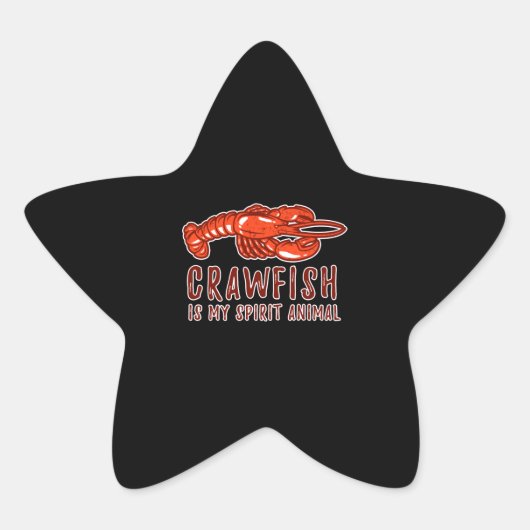 Crawfish is mijn dierlijk Cajun Crayfish Lover Ster Sticker (Voorkant)