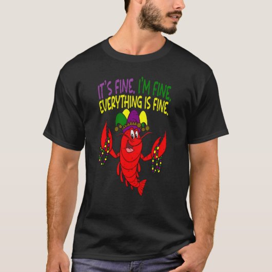 Crawfish Jester Beads Mardi Gras 2023 T-shirt (Voorkant)