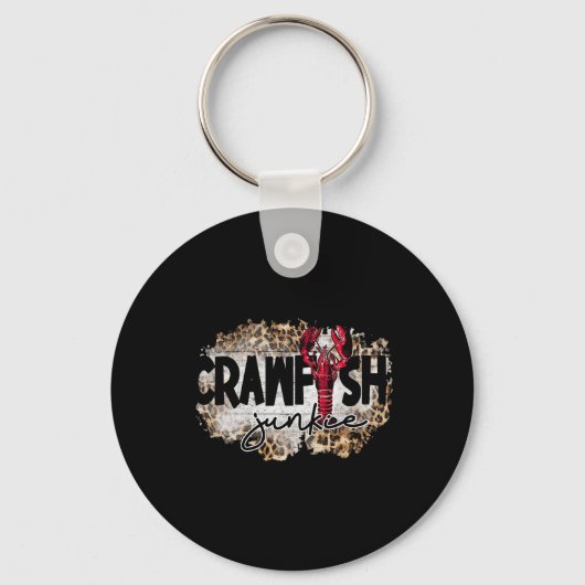Crawfish Junkie Leopard Cajun Kreeft Voor Mannen V Sleutelhanger (Voorkant)