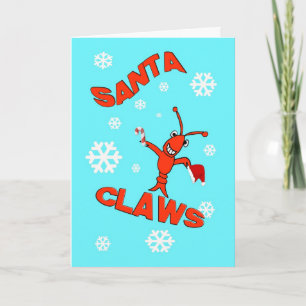 Crawfish Kerstman Claws Kerstmis Feestdagen Kaart