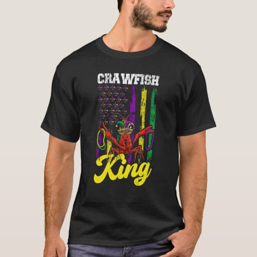 Crawfish King Beads Mardi Gras Flag Dab Kids Toddl T-shirt (Voorkant)