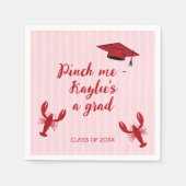 Crawfish Klasse van 2025 Roze Graduation Party Servet (Voorkant)