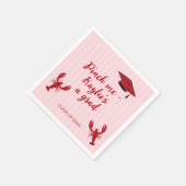 Crawfish Klasse van 2025 Roze Graduation Party Servet (Hoek)