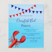Crawfish kogelpartij kreeft zee begrotingsuitnodig (Voorkant)