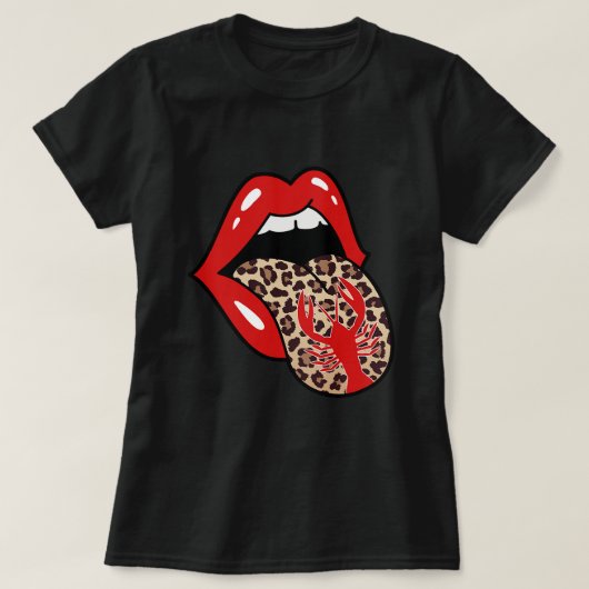 Crawfish Leopard Tounge Crawfish Boil Funny Lobste T-shirt (Design voorkant)