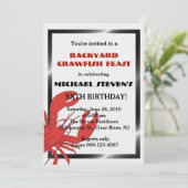 Crawfish/Lobster Boil Birthday Party Invite Kaart (Staand voorkant)