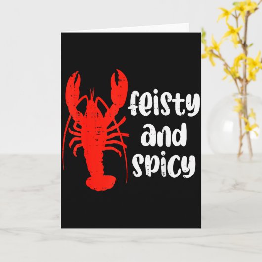 Crawfish Lobster Feisty And Scy Crayfish Men Women Kaart (Gele Bloem)
