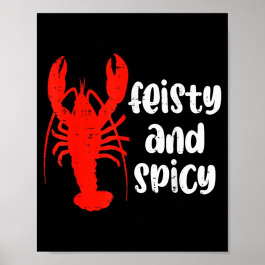 Crawfish Lobster Feisty And Scy Crayfish Men Women Poster (Voorkant)