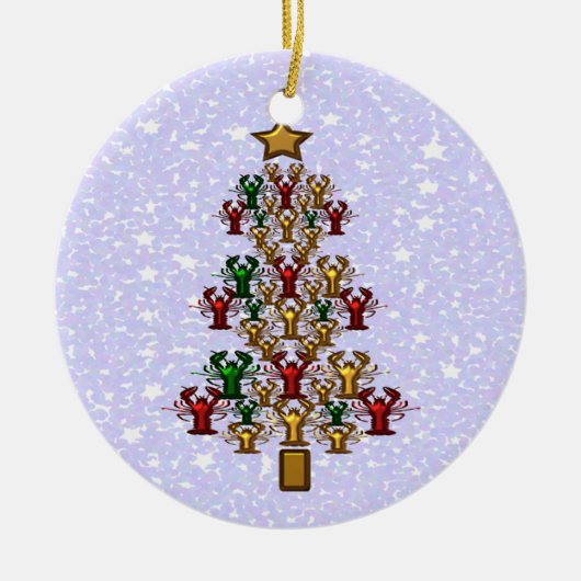 Crawfish Lobster kerstboom Keramisch Ornament (Voorkant)