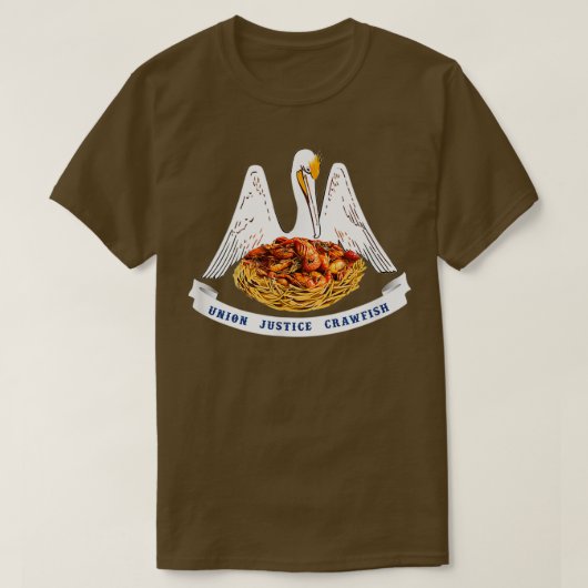 Crawfish Louisiana Pelican Flag Union T-shirt (Design voorkant)