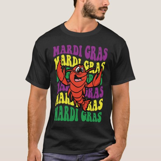 Crawfish Mardi Gras Retro Mudbug Carnival Parade C T-shirt (Voorkant)